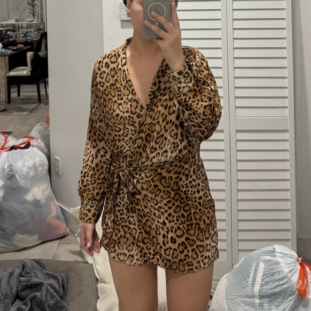 Animal print romper